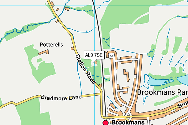 AL9 7SE map - OS VectorMap District (Ordnance Survey) AL9 7SE map - OS VectorMap District (Ordnance Survey)