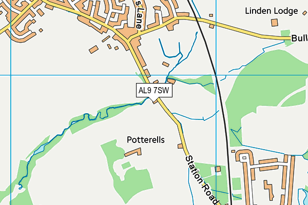 AL9 7SW map - OS VectorMap District (Ordnance Survey) AL9 7SW map - OS VectorMap District (Ordnance Survey)