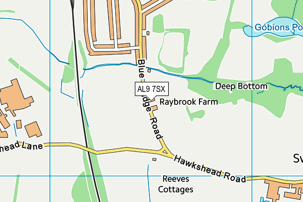 AL9 7SX map - OS VectorMap District (Ordnance Survey) AL9 7SX map - OS VectorMap District (Ordnance Survey)