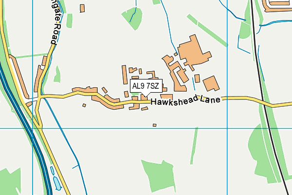 AL9 7SZ map - OS VectorMap District (Ordnance Survey) AL9 7SZ map - OS VectorMap District (Ordnance Survey)