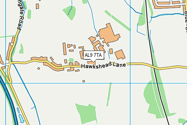 AL9 7TA map - OS VectorMap District (Ordnance Survey) AL9 7TA map - OS VectorMap District (Ordnance Survey)