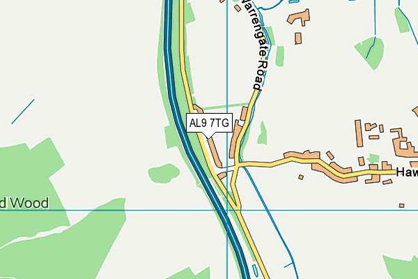 AL9 7TG map - OS VectorMap District (Ordnance Survey) AL9 7TG map - OS VectorMap District (Ordnance Survey)