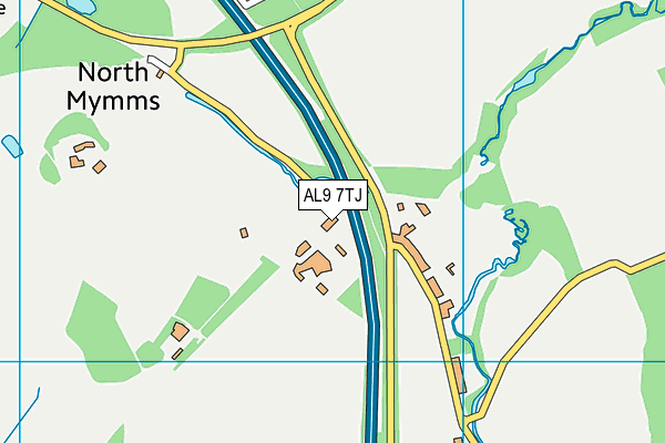 AL9 7TJ map - OS VectorMap District (Ordnance Survey)