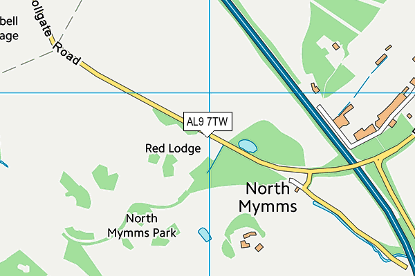 AL9 7TW map - OS VectorMap District (Ordnance Survey) AL9 7TW map - OS VectorMap District (Ordnance Survey)