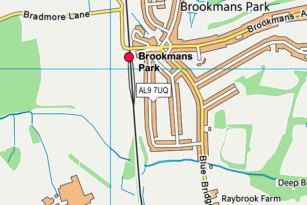 AL9 7UQ map - OS VectorMap District (Ordnance Survey) AL9 7UQ map - OS VectorMap District (Ordnance Survey)