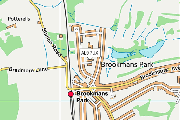 AL9 7UX map - OS VectorMap District (Ordnance Survey) AL9 7UX map - OS VectorMap District (Ordnance Survey)