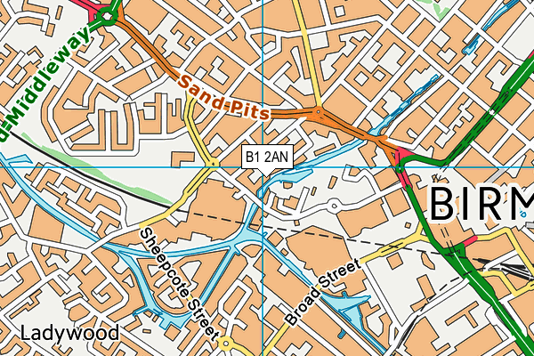 B1 2AN map - OS VectorMap District (Ordnance Survey) B1 2AN map - OS VectorMap District (Ordnance Survey)