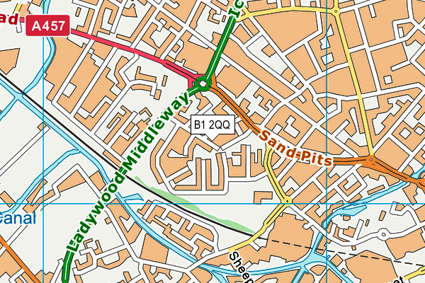 B1 2QQ map - OS VectorMap District (Ordnance Survey) B1 2QQ map - OS VectorMap District (Ordnance Survey)