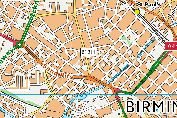 B1 3JH map - OS VectorMap District (Ordnance Survey) B1 3JH map - OS VectorMap District (Ordnance Survey)
