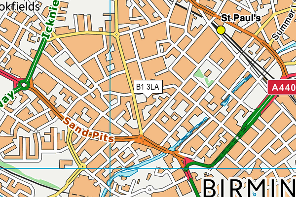 B1 3LA map - OS VectorMap District (Ordnance Survey) B1 3LA map - OS VectorMap District (Ordnance Survey)
