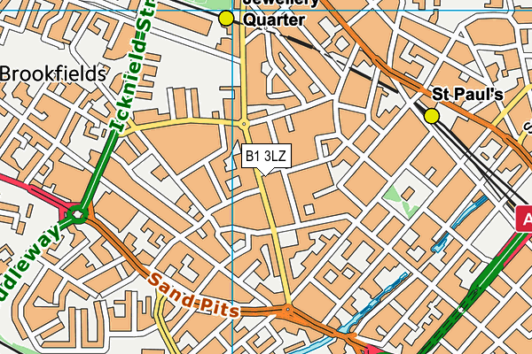 B1 3LZ map - OS VectorMap District (Ordnance Survey) B1 3LZ map - OS VectorMap District (Ordnance Survey)