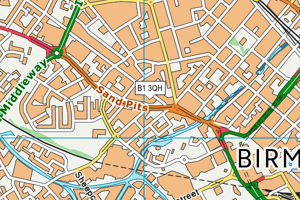 B1 3QH map - OS VectorMap District (Ordnance Survey) B1 3QH map - OS VectorMap District (Ordnance Survey)