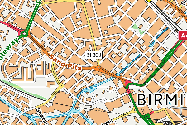 B1 3QJ map - OS VectorMap District (Ordnance Survey) B1 3QJ map - OS VectorMap District (Ordnance Survey)