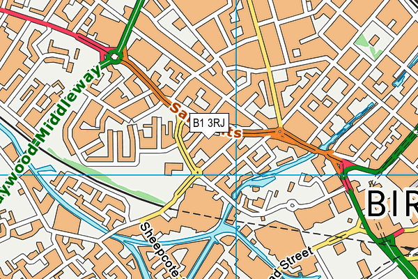 B1 3RJ map - OS VectorMap District (Ordnance Survey) B1 3RJ map - OS VectorMap District (Ordnance Survey)