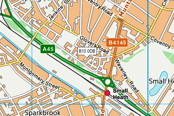 B10 0DB map - OS VectorMap District (Ordnance Survey) B10 0DB map - OS VectorMap District (Ordnance Survey)