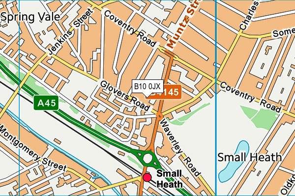 B10 0JX map - OS VectorMap District (Ordnance Survey) B10 0JX map - OS VectorMap District (Ordnance Survey)