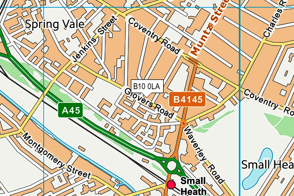 B10 0LA map - OS VectorMap District (Ordnance Survey) B10 0LA map - OS VectorMap District (Ordnance Survey)