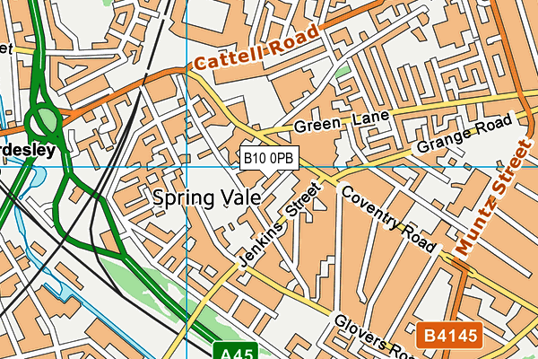 B10 0PB map - OS VectorMap District (Ordnance Survey) B10 0PB map - OS VectorMap District (Ordnance Survey)