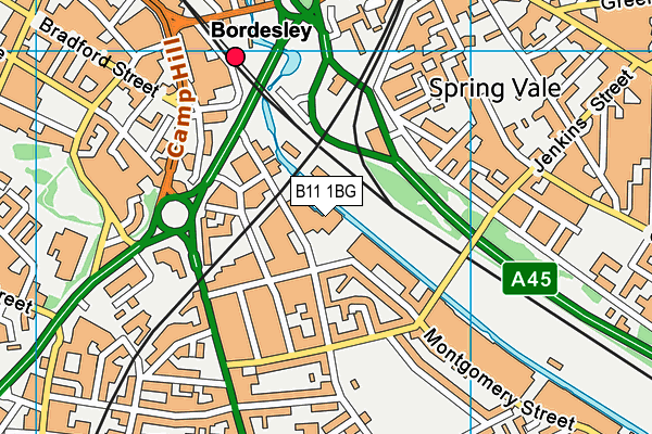 B11 1BG map - OS VectorMap District (Ordnance Survey)