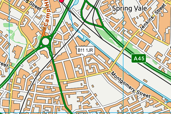 B11 1JR map - OS VectorMap District (Ordnance Survey) B11 1JR map - OS VectorMap District (Ordnance Survey)