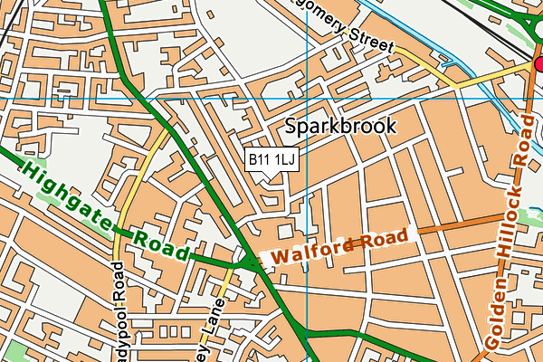 B11 1LJ map - OS VectorMap District (Ordnance Survey) B11 1LJ map - OS VectorMap District (Ordnance Survey)