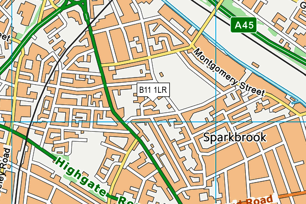 B11 1LR map - OS VectorMap District (Ordnance Survey)