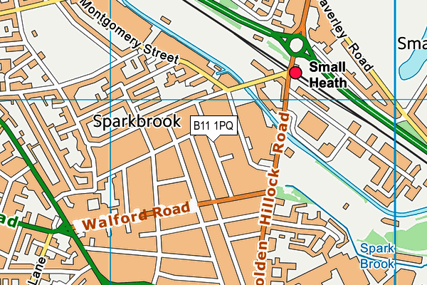 B11 1PQ map - OS VectorMap District (Ordnance Survey)