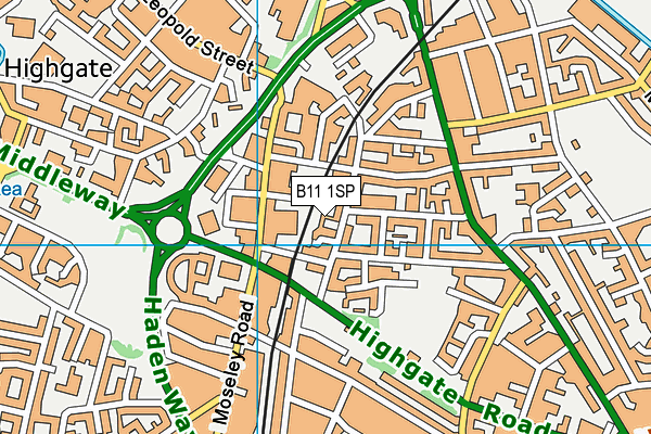 B11 1SP map - OS VectorMap District (Ordnance Survey)