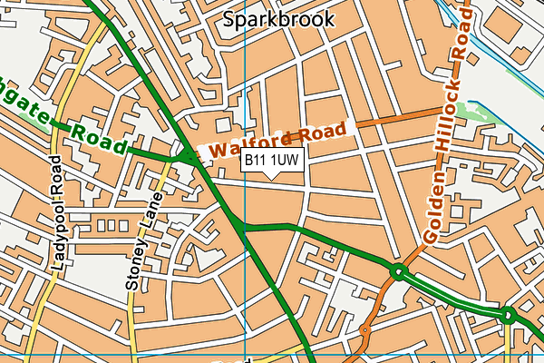 B11 1UW map - OS VectorMap District (Ordnance Survey) B11 1UW map - OS VectorMap District (Ordnance Survey)