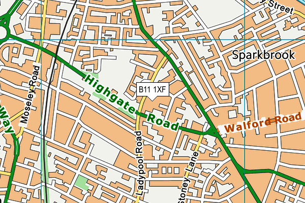 B11 1XF map - OS VectorMap District (Ordnance Survey) B11 1XF map - OS VectorMap District (Ordnance Survey)