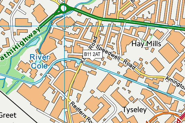 B11 2AT map - OS VectorMap District (Ordnance Survey) B11 2AT map - OS VectorMap District (Ordnance Survey)