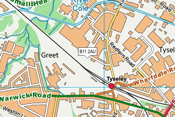 B11 2AU map - OS VectorMap District (Ordnance Survey) B11 2AU map - OS VectorMap District (Ordnance Survey)