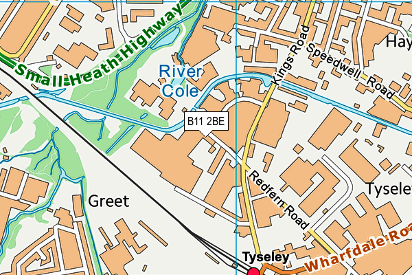 B11 2BE map - OS VectorMap District (Ordnance Survey) B11 2BE map - OS VectorMap District (Ordnance Survey)