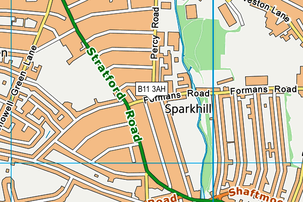 B11 3AH map - OS VectorMap District (Ordnance Survey) B11 3AH map - OS VectorMap District (Ordnance Survey)