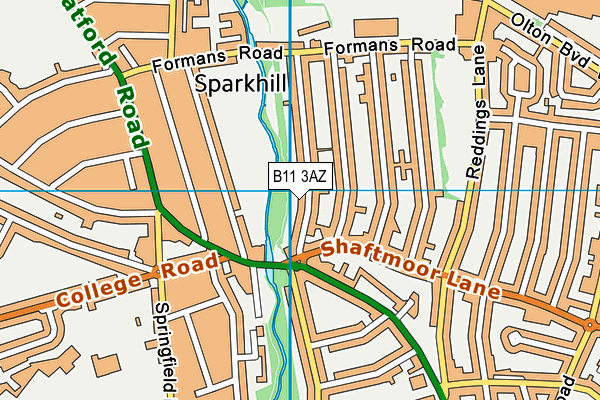 B11 3AZ map - OS VectorMap District (Ordnance Survey) B11 3AZ map - OS VectorMap District (Ordnance Survey)