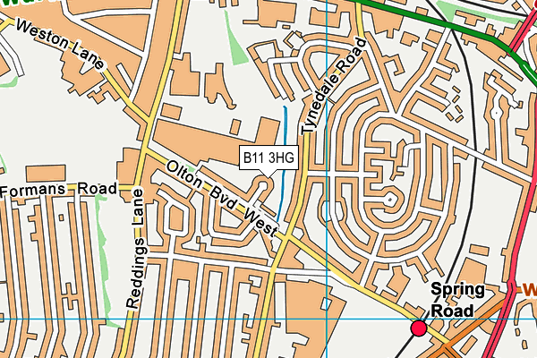 B11 3HG map - OS VectorMap District (Ordnance Survey) B11 3HG map - OS VectorMap District (Ordnance Survey)
