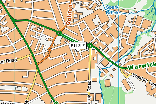 B11 3LZ map - OS VectorMap District (Ordnance Survey) B11 3LZ map - OS VectorMap District (Ordnance Survey)
