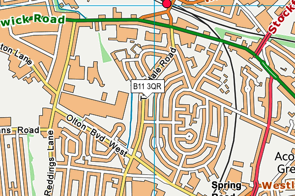B11 3QR map - OS VectorMap District (Ordnance Survey) B11 3QR map - OS VectorMap District (Ordnance Survey)