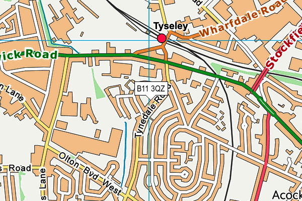 B11 3QZ map - OS VectorMap District (Ordnance Survey) B11 3QZ map - OS VectorMap District (Ordnance Survey)