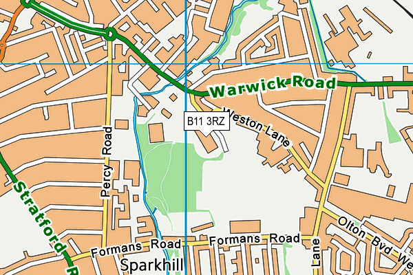 B11 3RZ map - OS VectorMap District (Ordnance Survey) B11 3RZ map - OS VectorMap District (Ordnance Survey)