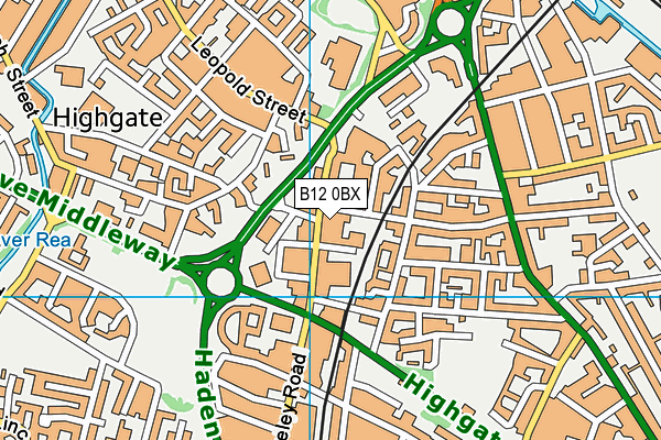 B12 0BX map - OS VectorMap District (Ordnance Survey) B12 0BX map - OS VectorMap District (Ordnance Survey)