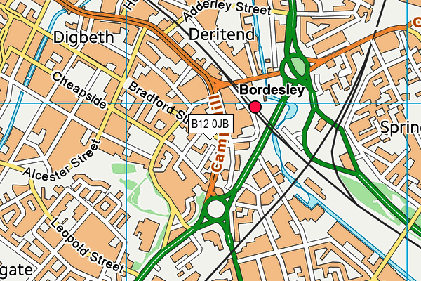 B12 0JB map - OS VectorMap District (Ordnance Survey) B12 0JB map - OS VectorMap District (Ordnance Survey)