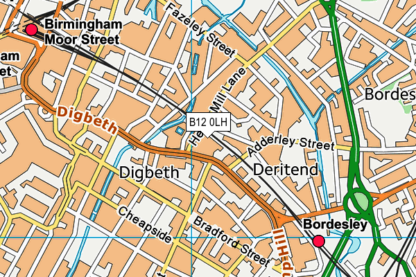 B12 0LH map - OS VectorMap District (Ordnance Survey) B12 0LH map - OS VectorMap District (Ordnance Survey)