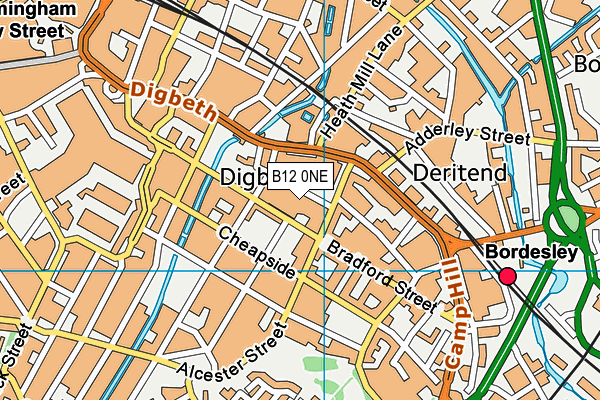B12 0NE map - OS VectorMap District (Ordnance Survey) B12 0NE map - OS VectorMap District (Ordnance Survey)