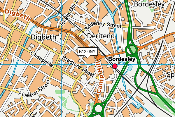 B12 0NY map - OS VectorMap District (Ordnance Survey) B12 0NY map - OS VectorMap District (Ordnance Survey)