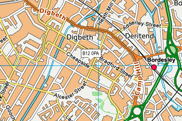 B12 0PA map - OS VectorMap District (Ordnance Survey) B12 0PA map - OS VectorMap District (Ordnance Survey)