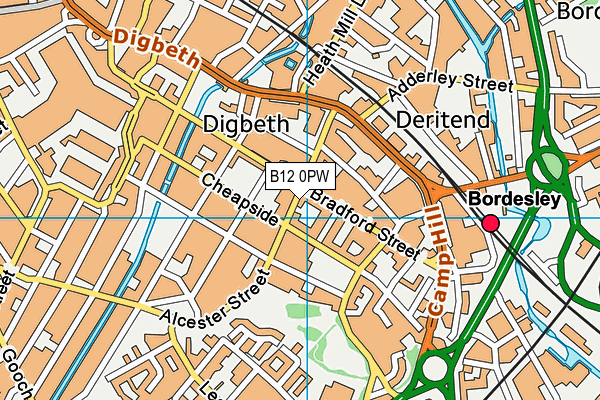B12 0PW map - OS VectorMap District (Ordnance Survey) B12 0PW map - OS VectorMap District (Ordnance Survey)