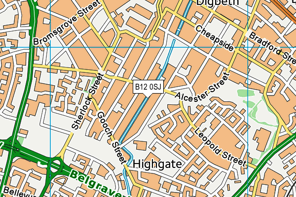 B12 0SJ map - OS VectorMap District (Ordnance Survey) B12 0SJ map - OS VectorMap District (Ordnance Survey)