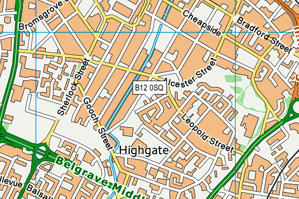 B12 0SQ map - OS VectorMap District (Ordnance Survey) B12 0SQ map - OS VectorMap District (Ordnance Survey)