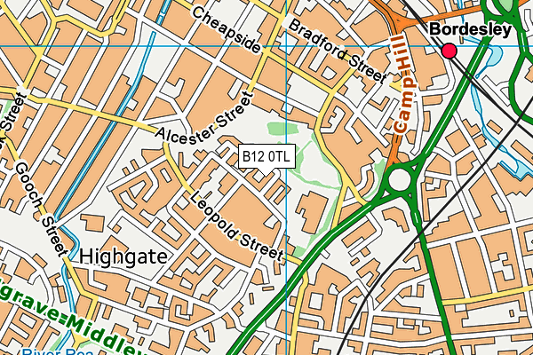 B12 0TL map - OS VectorMap District (Ordnance Survey) B12 0TL map - OS VectorMap District (Ordnance Survey)